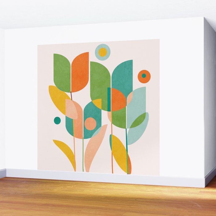 floral shapes IV Wall Mural Gallery Image 2