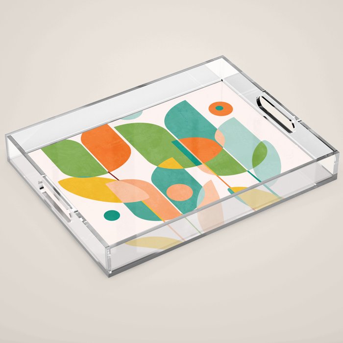 floral shapes IV Acrylic Tray Gallery Image 1