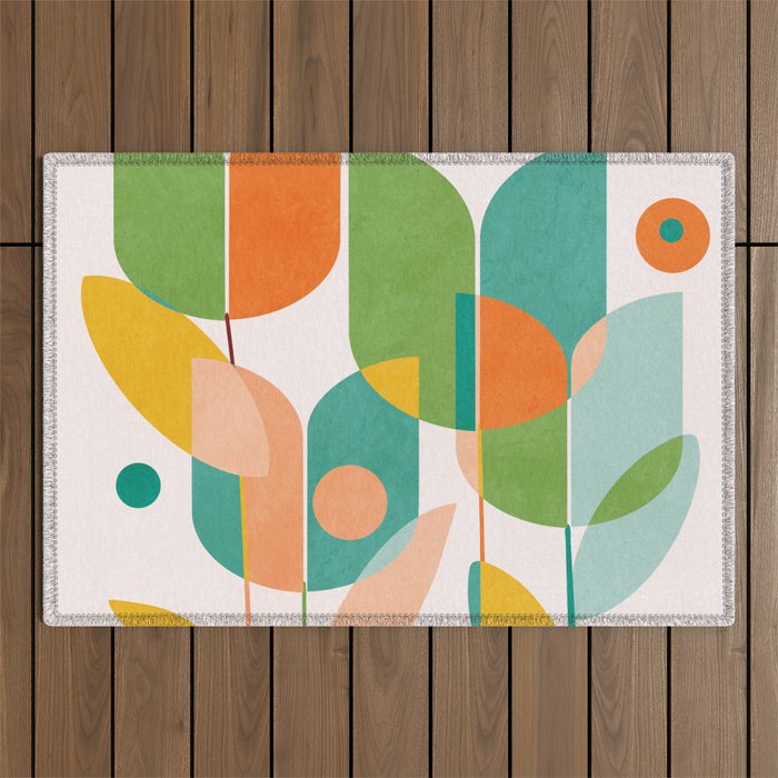 floral shapes IV Outdoor Rug Gallery Image 1