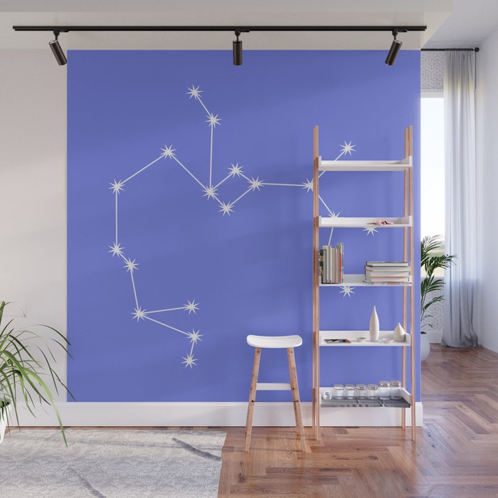 Sagittarius Zodiac Star Constellation Line Art Periwinkle Purple Wall Mural Gallery Image 1