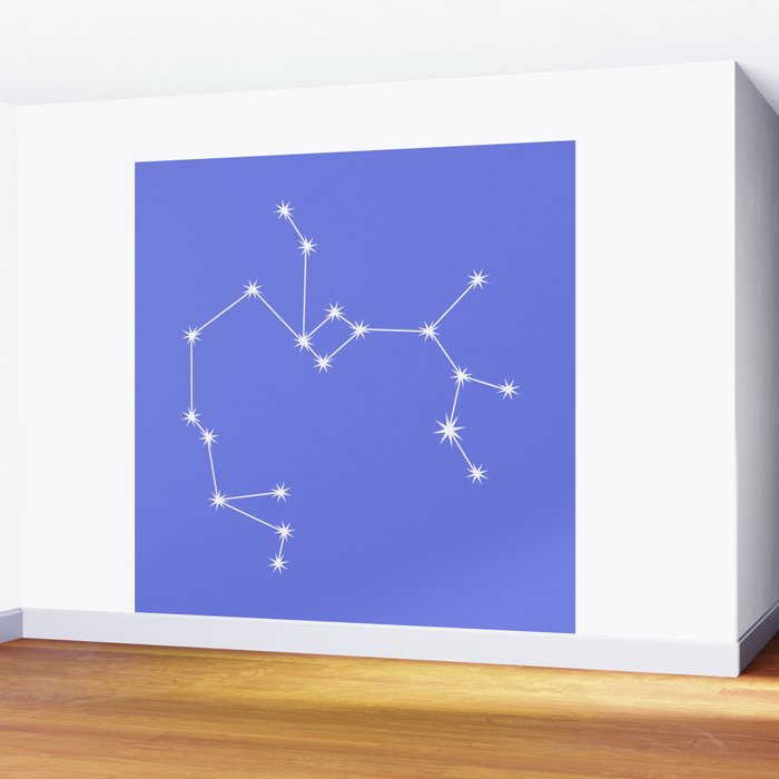Sagittarius Zodiac Star Constellation Line Art Periwinkle Purple Wall Mural Gallery Image 2