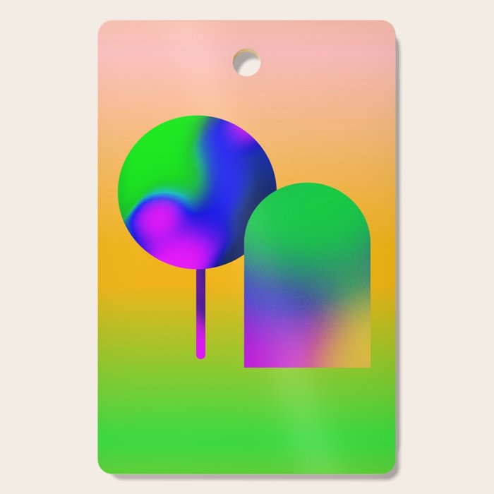 Tuscan  Landscape - Ombre Colors Minimalist Modern Abstract Iluustration  Cutting Board Gallery Image 1