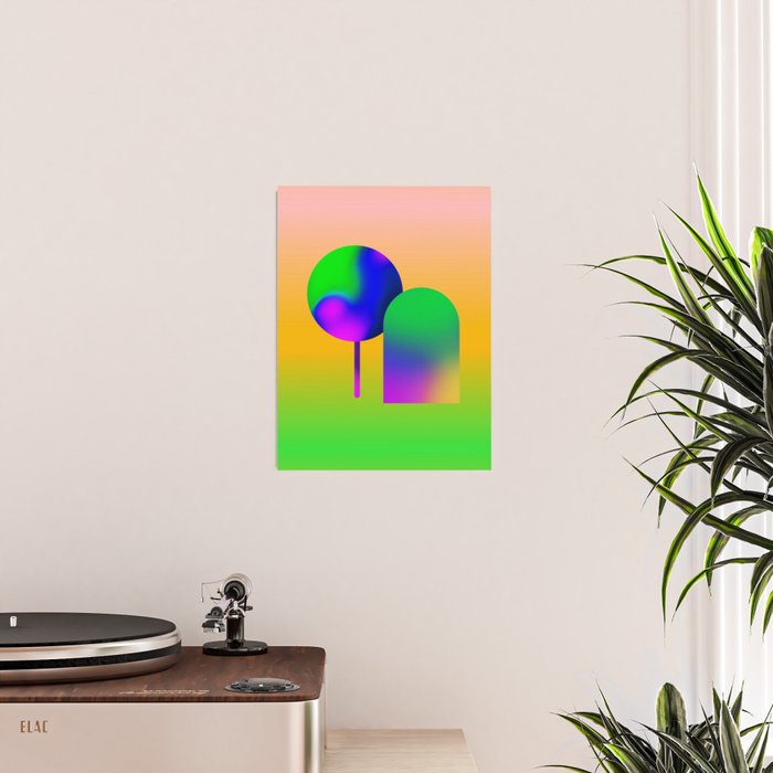Tuscan  Landscape - Ombre Colors Minimalist Modern Abstract Iluustration  Poster Gallery Image 2