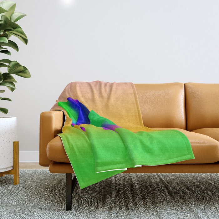 Tuscan  Landscape - Ombre Colors Minimalist Modern Abstract Iluustration  Throw Blanket Gallery Image 1