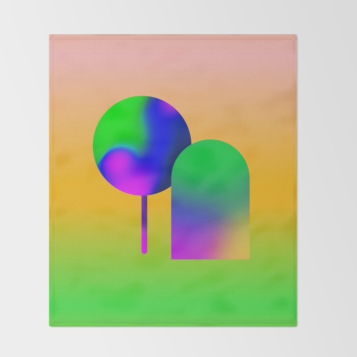 Tuscan  Landscape - Ombre Colors Minimalist Modern Abstract Iluustration  Throw Blanket Gallery Image 2