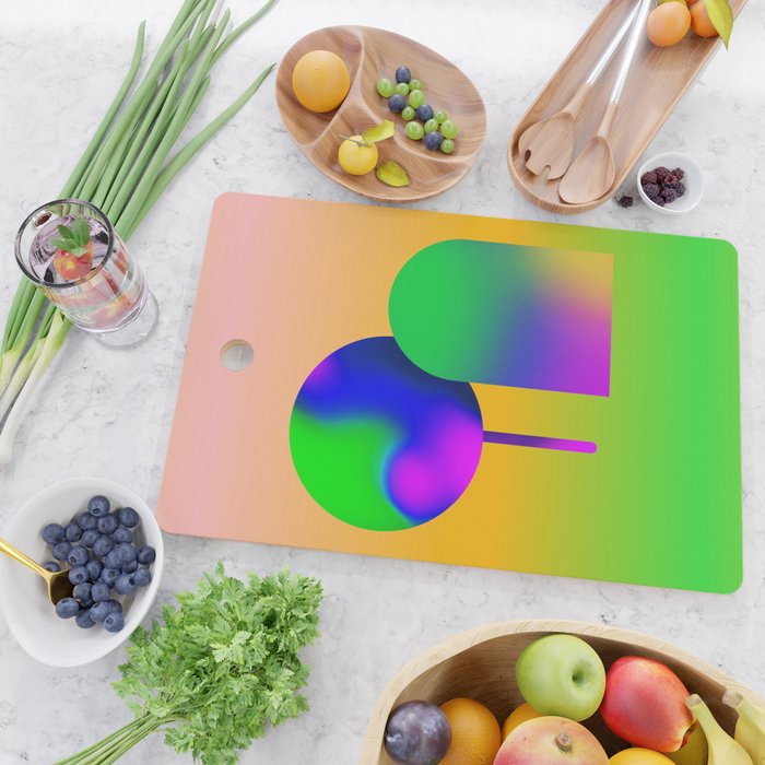 Tuscan  Landscape - Ombre Colors Minimalist Modern Abstract Iluustration  Cutting Board Gallery Image 2