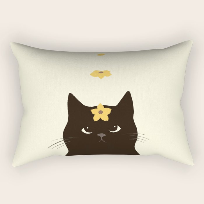 Hidden cat 20 spring yellow flower Rectangular Pillow Gallery Image 2