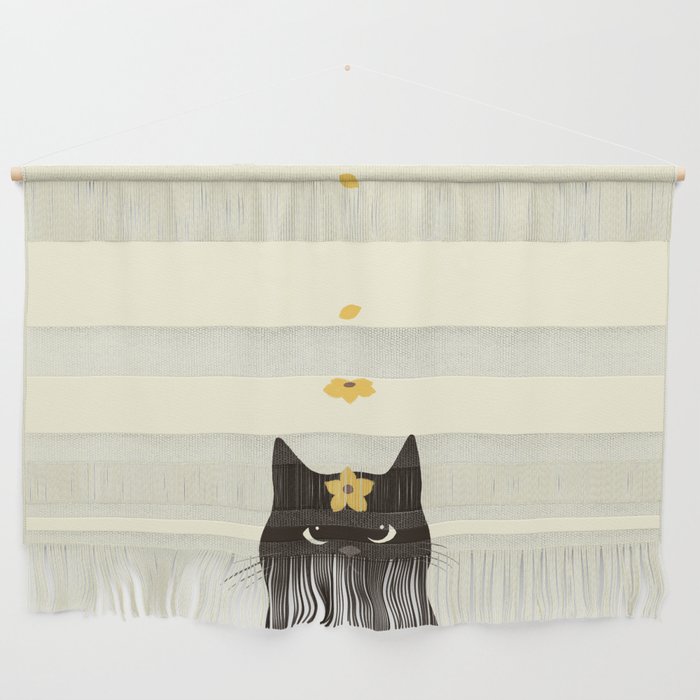 Hidden cat 20 spring yellow flower Wall Hanging Gallery Image 1