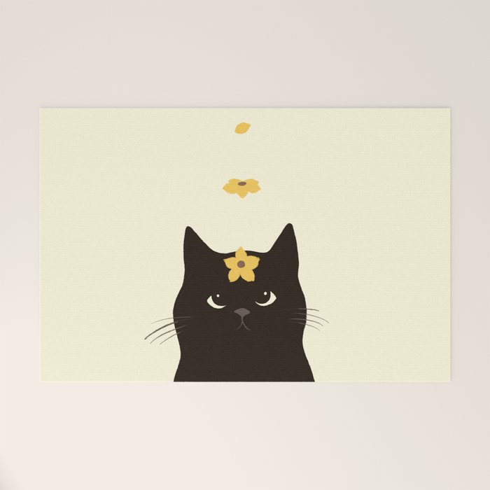 Hidden cat 20 spring yellow flower Welcome Mat Gallery Image 1