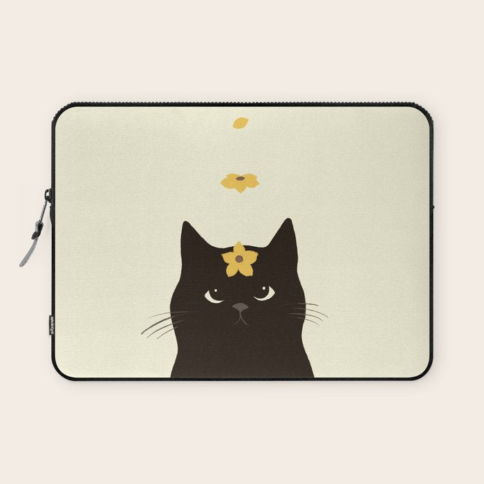 Hidden cat 20 spring yellow flower Laptop Sleeve Gallery Image 1
