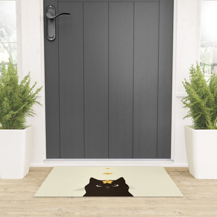 Hidden cat 20 spring yellow flower Welcome Mat Gallery Image 3
