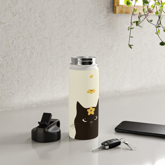 Hidden cat 20 spring yellow flower Water Bottle Gallery Image 5