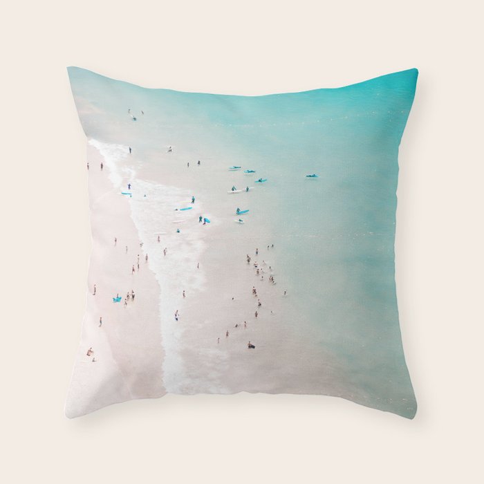 Beach - Summer Love II - Aerial Beach and Ocean photography by Ingrid Beddoes Throw Pillow Gallery Image 6