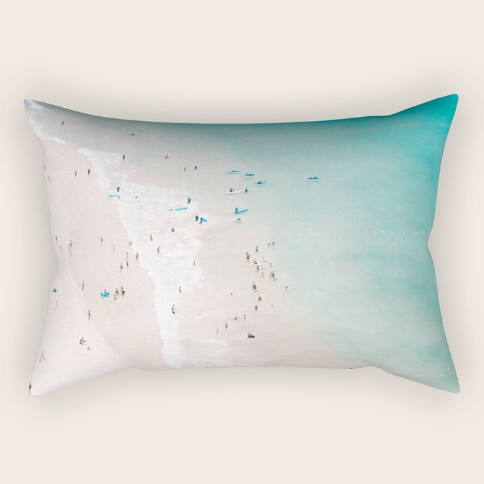 Beach - Summer Love II - Aerial Beach and Ocean photography by Ingrid Beddoes Rectangular Pillow Gallery Image 2