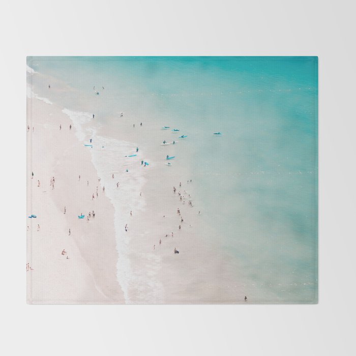Beach - Summer Love II - Aerial Beach and Ocean photography by Ingrid Beddoes Throw Blanket Gallery Image 2