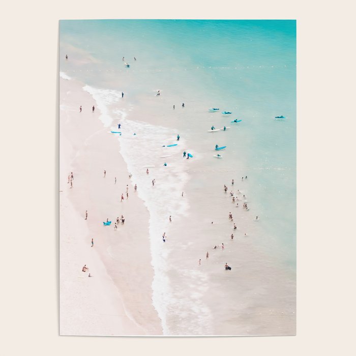 Beach - Summer Love II - Aerial Beach and Ocean photography by Ingrid Beddoes Poster Gallery Image 1