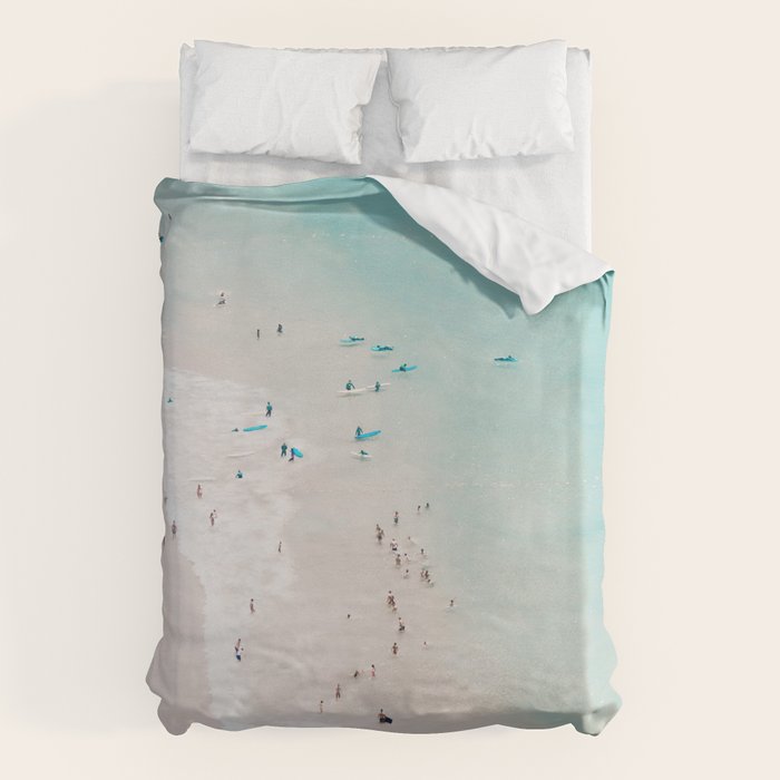 Beach - Summer Love II - Aerial Beach and Ocean photography by Ingrid Beddoes Duvet Cover Gallery Image 6