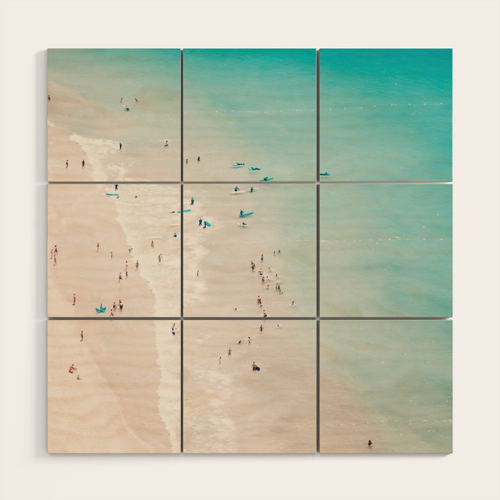 Beach - Summer Love II - Aerial Beach and Ocean photography by Ingrid Beddoes Wood Wall Art Gallery Image 1