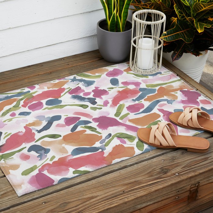 Synthesis Raspberry Outdoor Rug Gallery Image 2