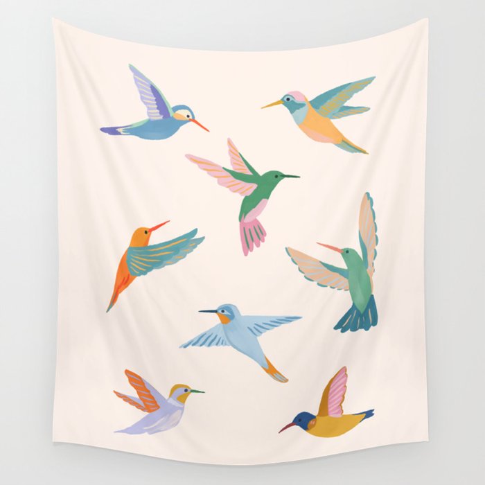 Hummingbirds Wall Tapestry Gallery Image 1