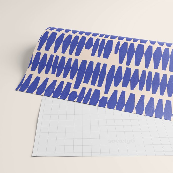 Handrawn Geometric Blue Pattern Wrapping Paper Gallery Image 2