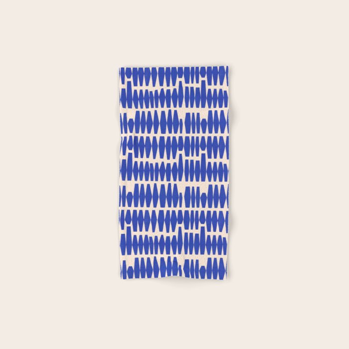 Handrawn Geometric Blue Pattern Bath Towel Gallery Image 1