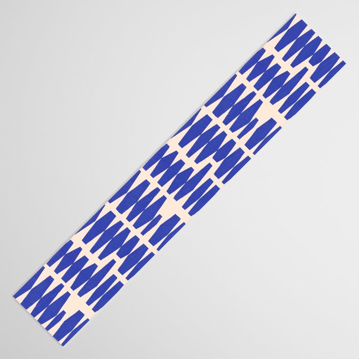 Handrawn Geometric Blue Pattern Table Runner Gallery Image 3