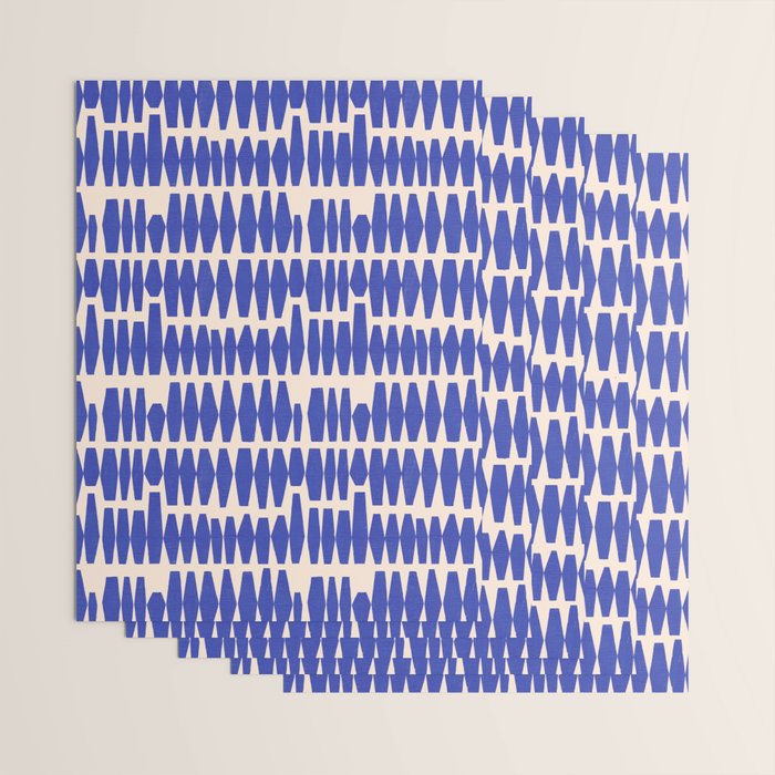 Handrawn Geometric Blue Pattern Wrapping Paper Gallery Image 3