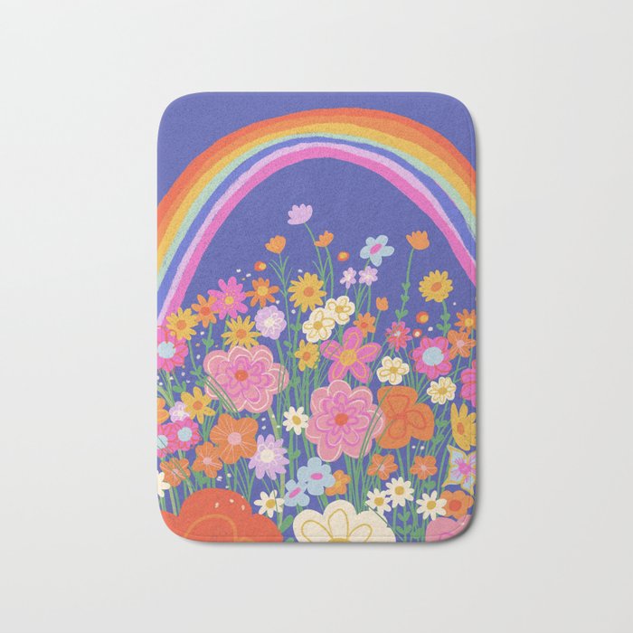 Rainbow meadow Bath Mat Gallery Image 1