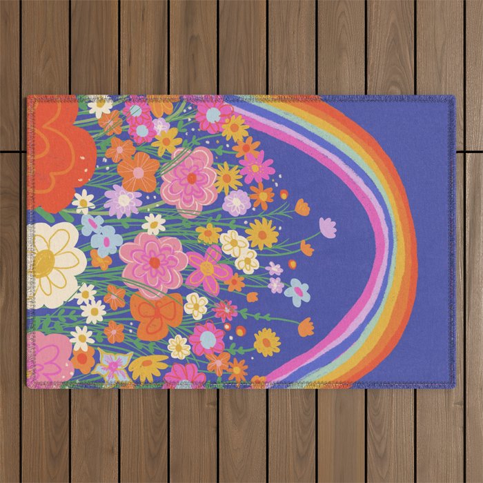 Rainbow meadow Outdoor Rug Gallery Image 1