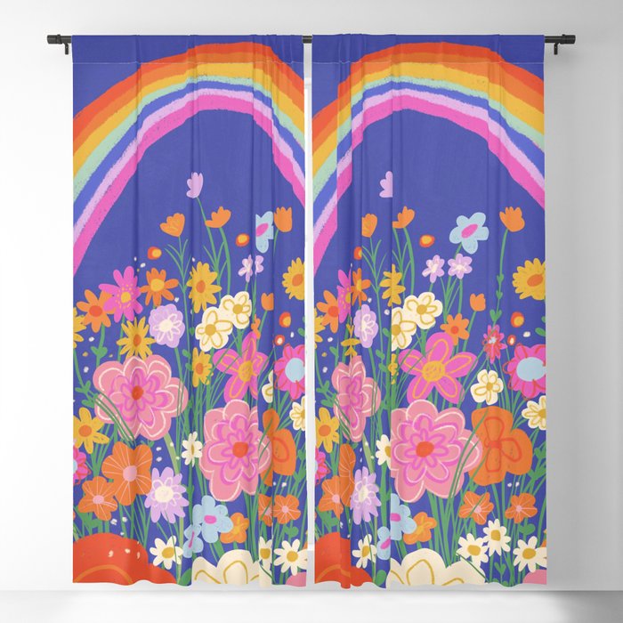 Rainbow meadow Window Curtain Gallery Image 1