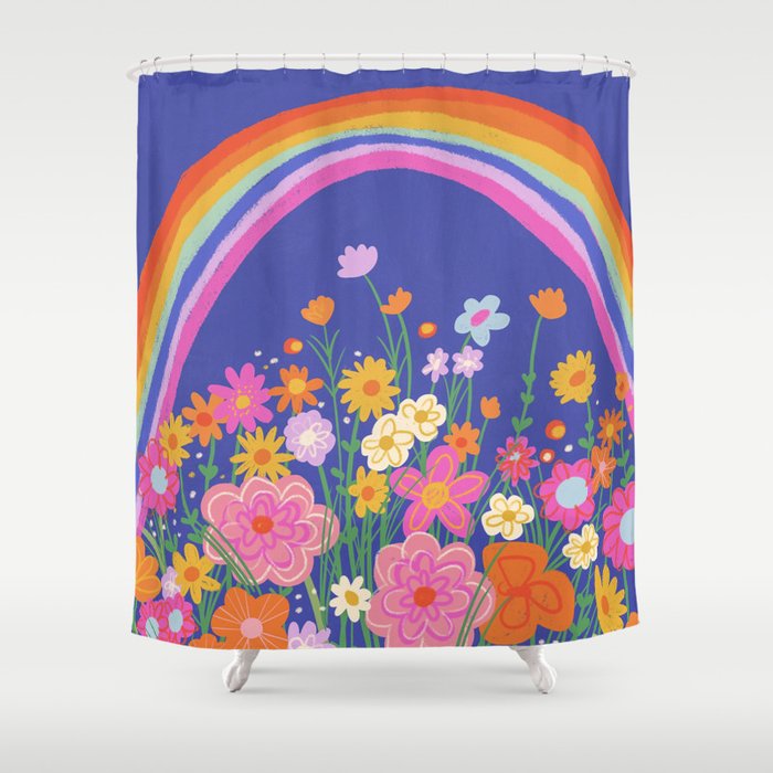 Rainbow meadow Shower Curtain Gallery Image 1