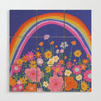 Rainbow meadow Wood Wall Art Gallery Image 1