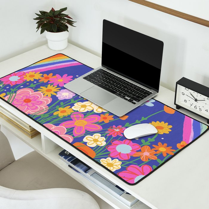 Rainbow meadow Desk Mat Gallery Image 2