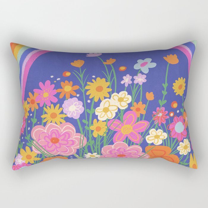 Rainbow meadow Rectangular Pillow Gallery Image 2