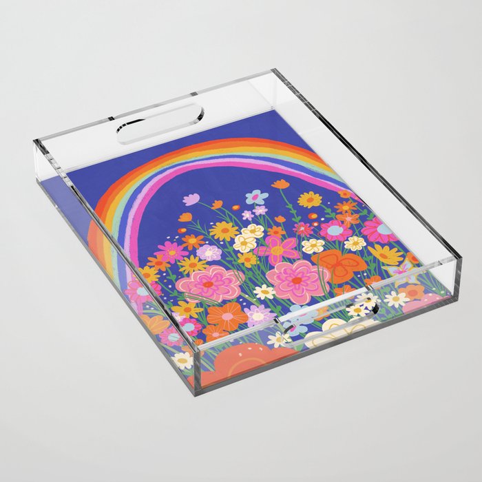 Rainbow meadow Acrylic Tray Gallery Image 1