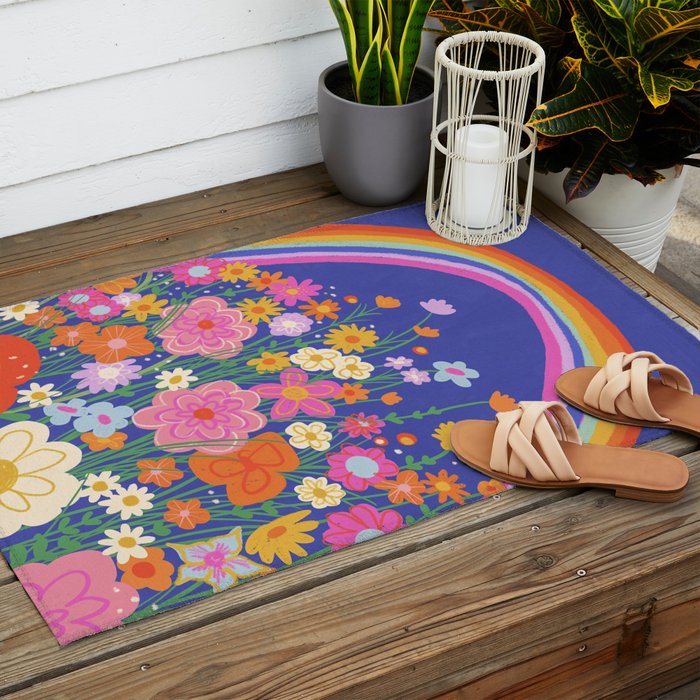 Rainbow meadow Outdoor Rug Gallery Image 2