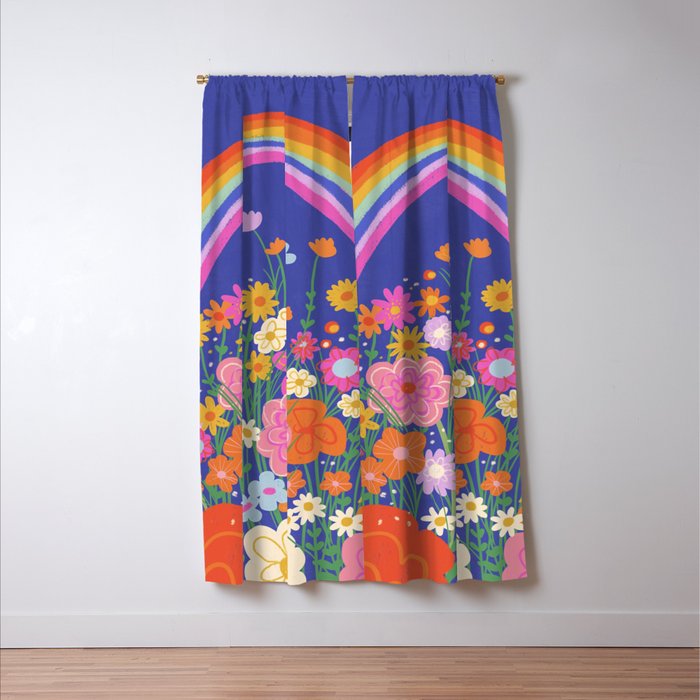 Rainbow meadow Window Curtain Gallery Image 3