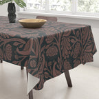 Peacock Dreams - Black & Terracotta Tablecloth Gallery Image 3