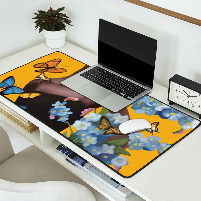Blooming in Flight 1 Desk Mat Gallery Image 2