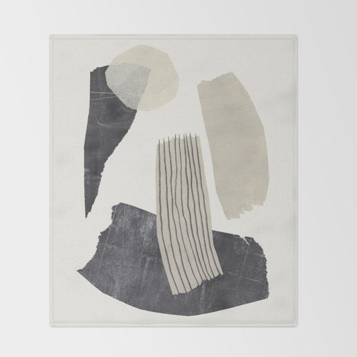 Monochrome Shapes #2 Throw Blanket Gallery Image 2