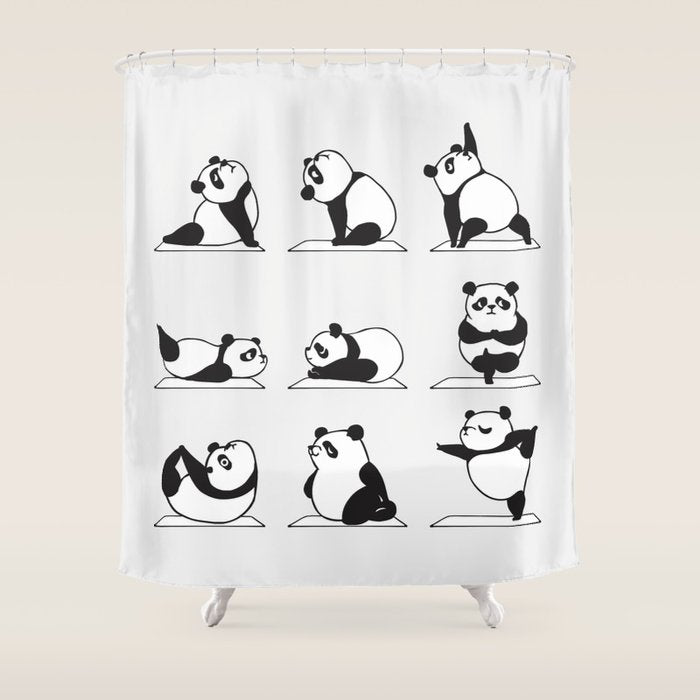 Panda Yoga Shower Curtain Gallery Image 1