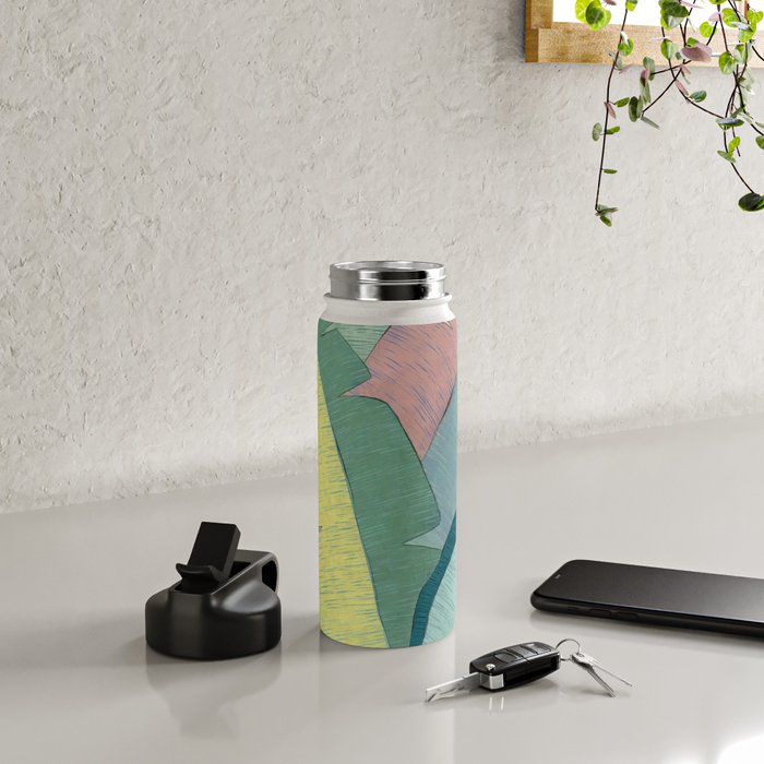 Banana leaves pastel colors Water Bottle Gallery Image 4