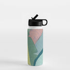 Banana leaves pastel colors Water Bottle Gallery Image 1