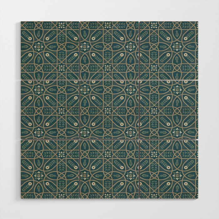 William Morris Vintage Brophy Trellis Teal Wood Wall Art Gallery Image 1