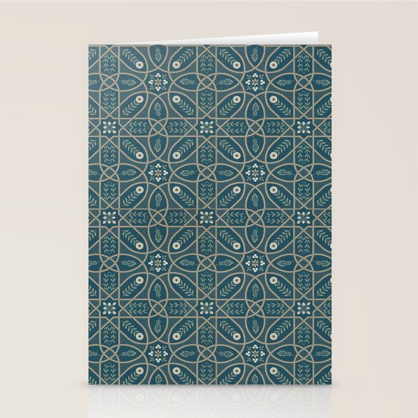William Morris Vintage Brophy Trellis Teal Stationery Card Gallery Image 2