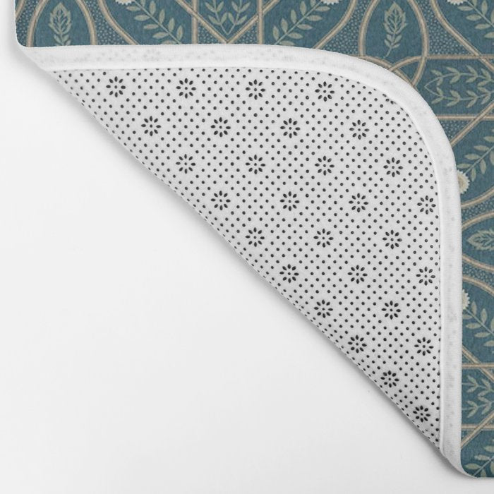 William Morris Vintage Brophy Trellis Teal Bath Mat Gallery Image 2