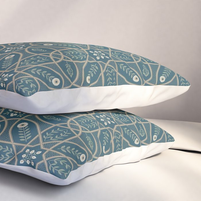 William Morris Vintage Brophy Trellis Teal Pillow Sham Gallery Image 3