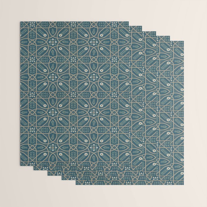 William Morris Vintage Brophy Trellis Teal Wrapping Paper Gallery Image 3