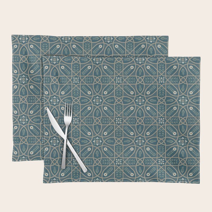 William Morris Vintage Brophy Trellis Teal Placemat Gallery Image 1